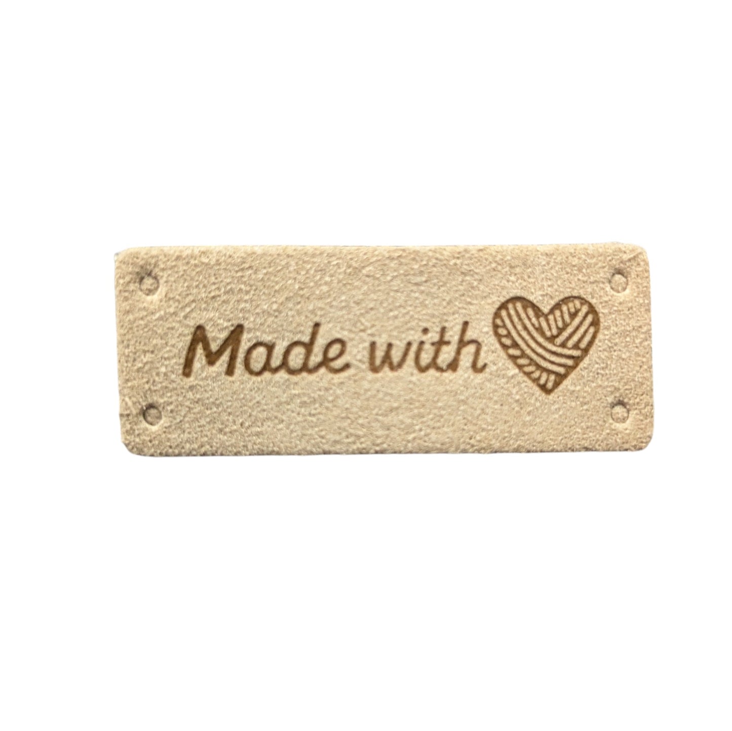 Embossed Fabric Project Tags "Made With ❤︎"