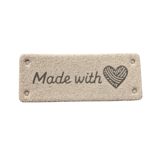 Embossed Fabric Project Tags "Made With ❤︎"